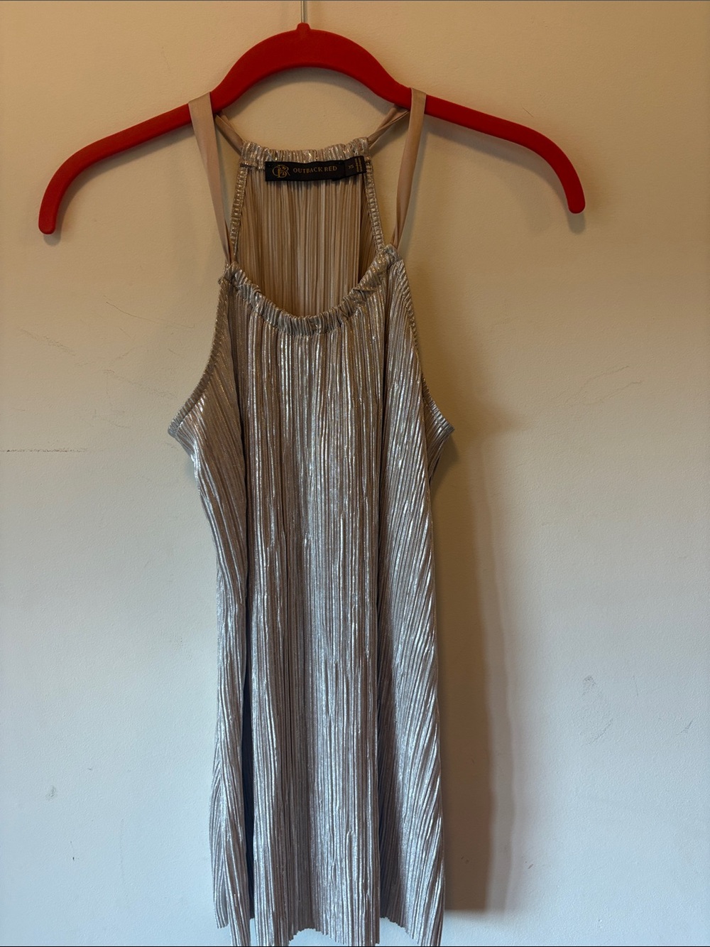 Outback Red Silver Pleated Halter shirt